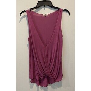 Silence + Noise Women's Purple Relaxed Tank Top. Deep V-Neck   Size Small.